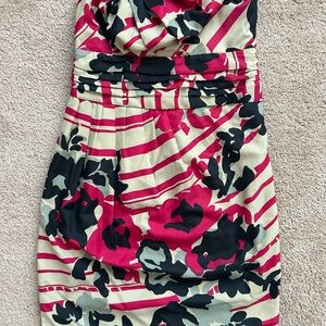 Floral Print Strapless Dress